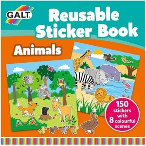 Galt Toys, Reusable Sticker Book - Animals, Sticker Books, Ages 3 Years Plus