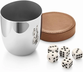 Georg Jensen Sky Dice Travel Set Cup & 5 Dice