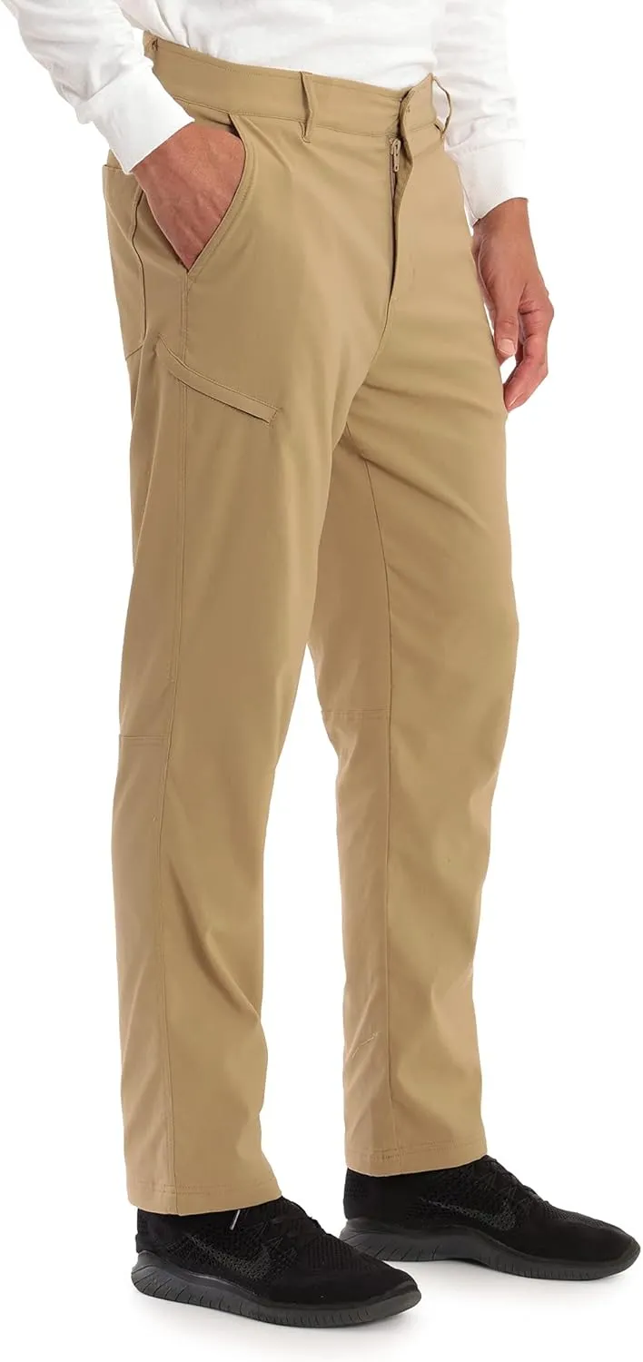 Gerry Mens Fleece Lined Stretch Hiking Travel Pants with Side Zipper Pocket and UPF 50 