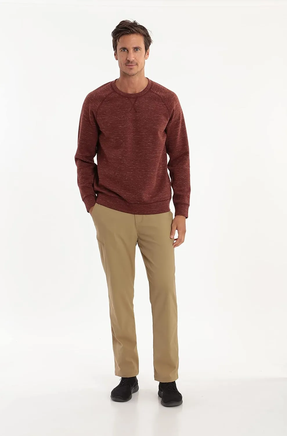 Gerry Mens Fleece Lined Stretch Hiking Travel Pants with Side Zipper Pocket and UPF 50 