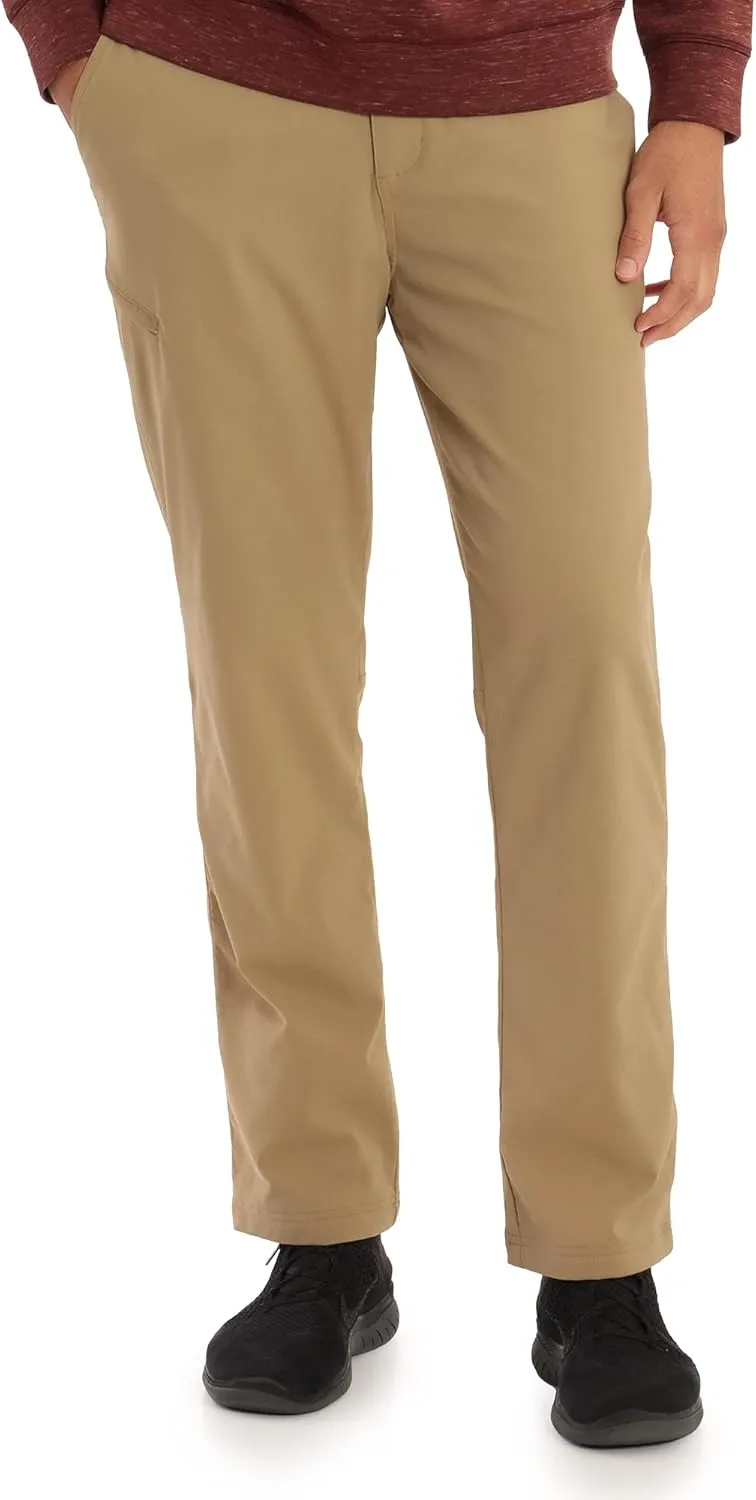 Gerry Mens Fleece Lined Stretch Hiking Travel Pants with Side Zipper Pocket and UPF 50 