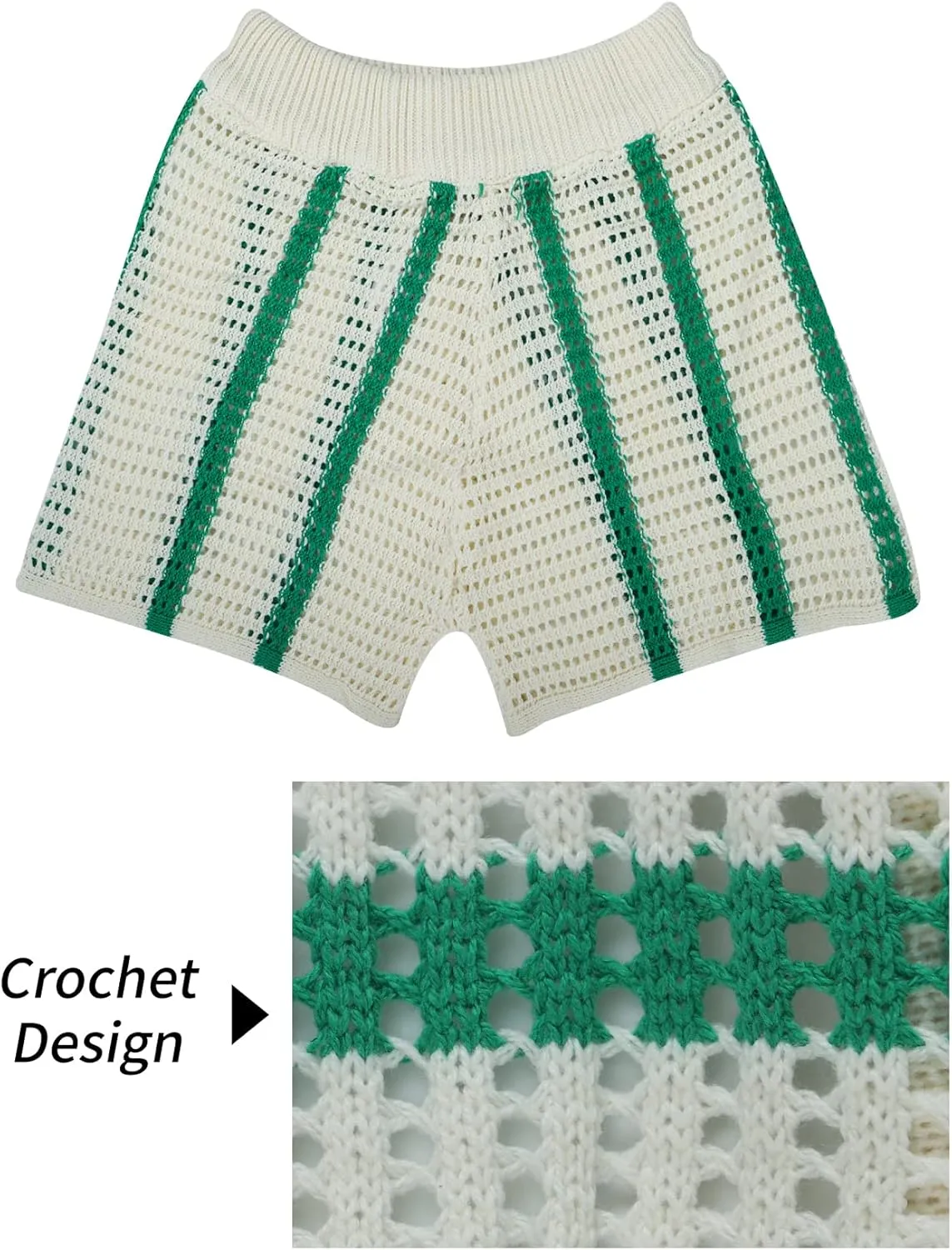 Gihuo Women' s Y2K 2 Piece Knit Outfits Striped Sweater Shorts Set Color Block Long Sleeve Button Up Shirts Shorts