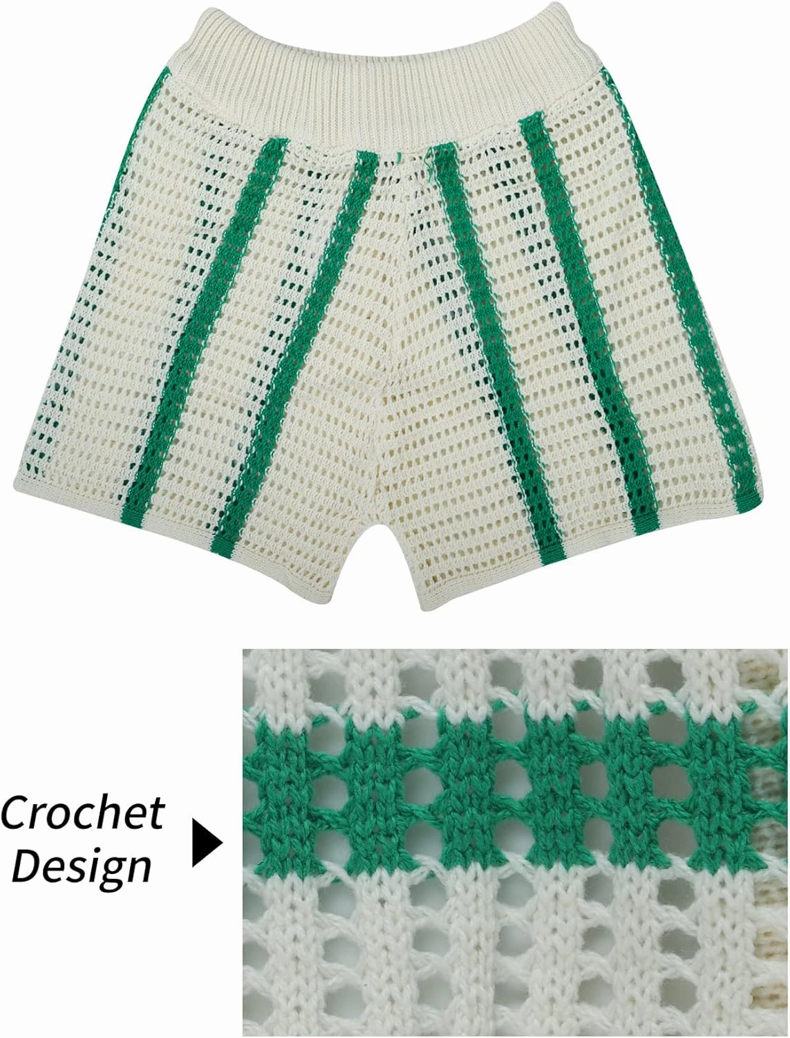 Gihuo Women' s Y2K 2 Piece Knit Outfits Striped Sweater Shorts Set Color Block Long Sleeve Button Up Shirts Shorts