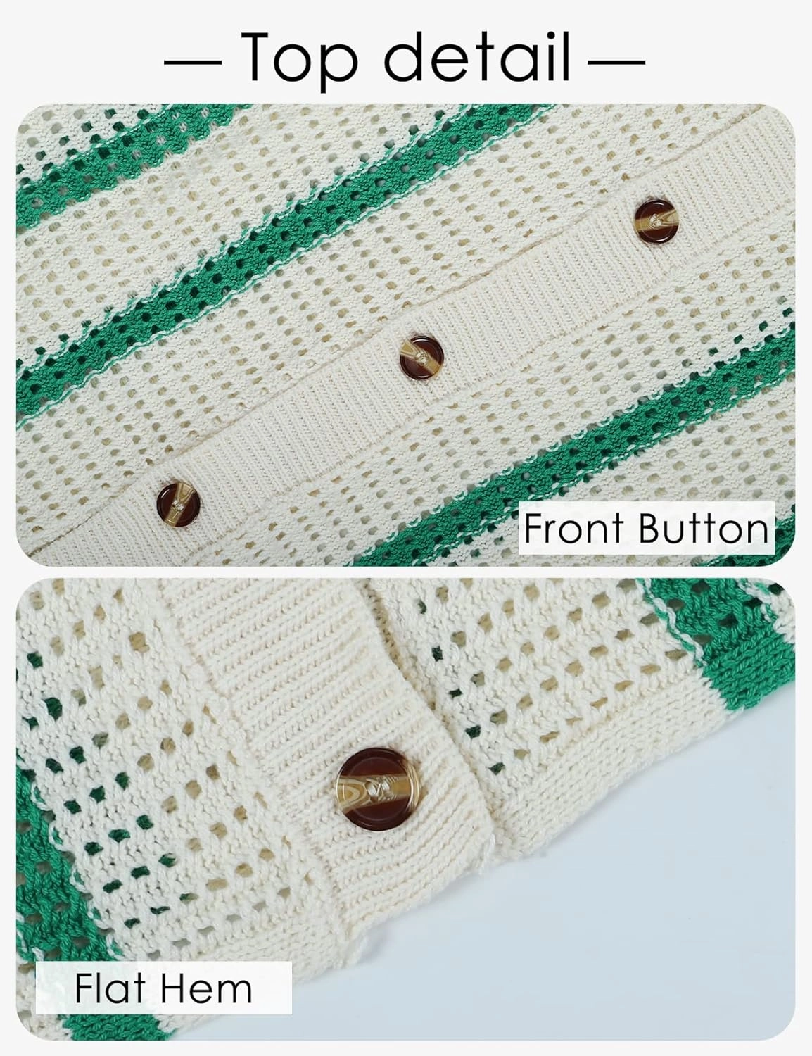 Gihuo Women' s Y2K 2 Piece Knit Outfits Striped Sweater Shorts Set Color Block Long Sleeve Button Up Shirts Shorts