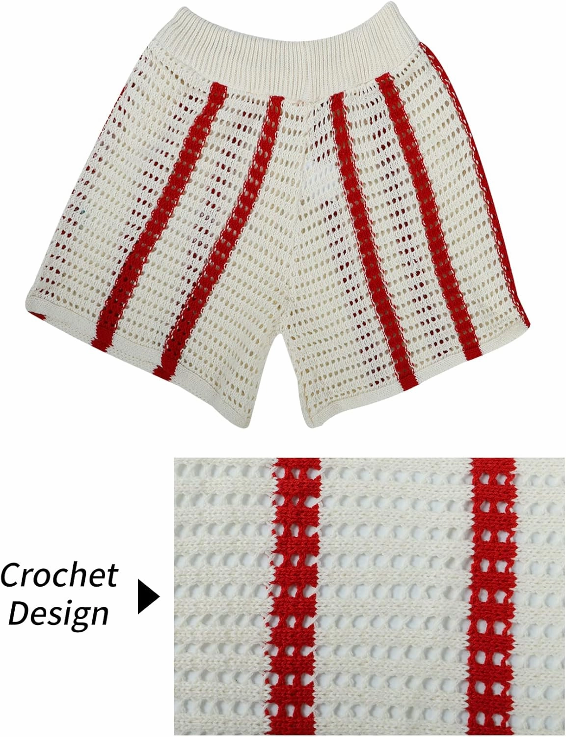 Gihuo Women' s Y2K 2 Piece Knit Outfits Striped Sweater Shorts Set Color Block Long Sleeve Button Up Shirts Shorts