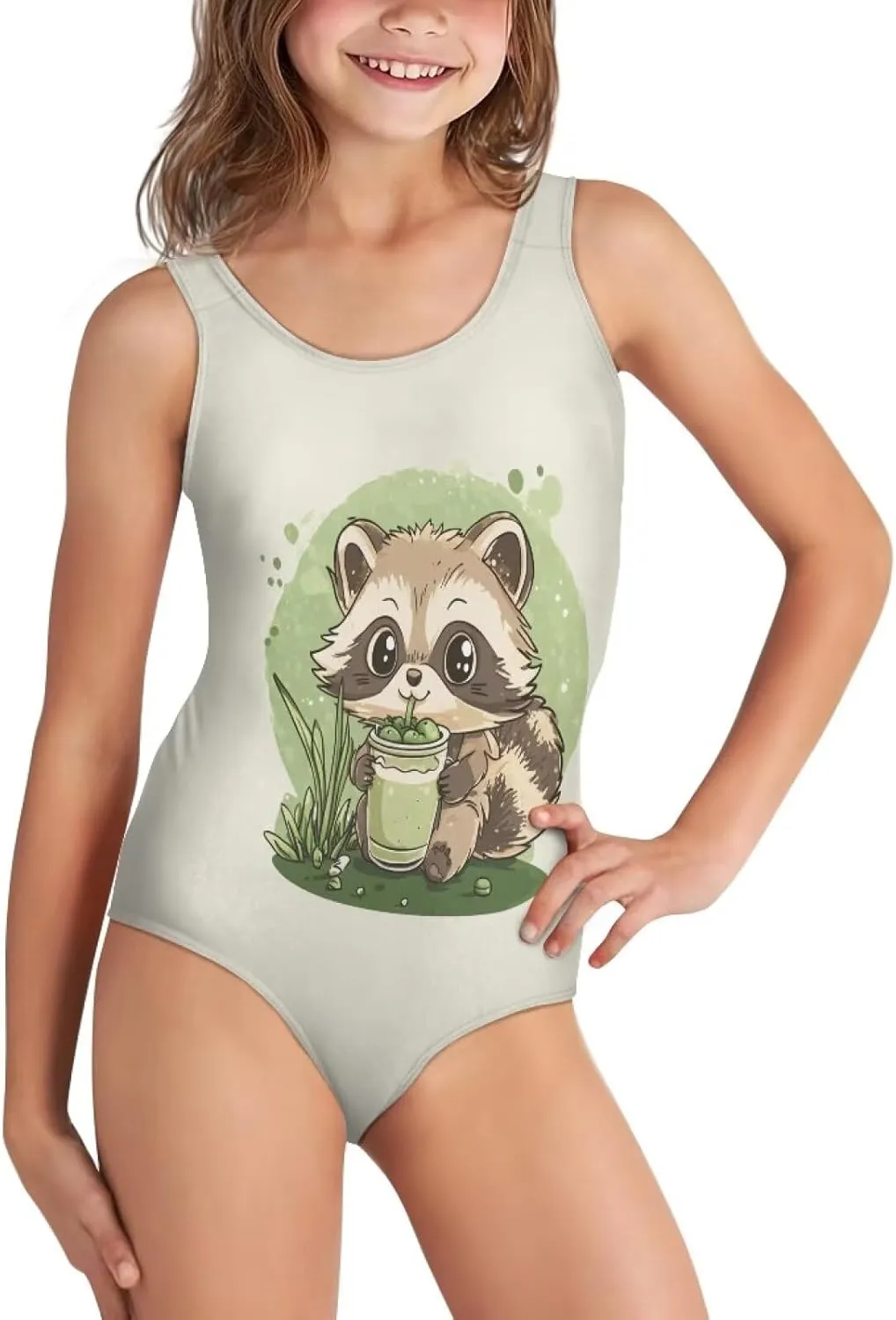 Girls One Piece Swimsuits Sleeveless Lightweight Bathing Suit Beach Swim Suit Quick Dry Swimwear 5-14 Y