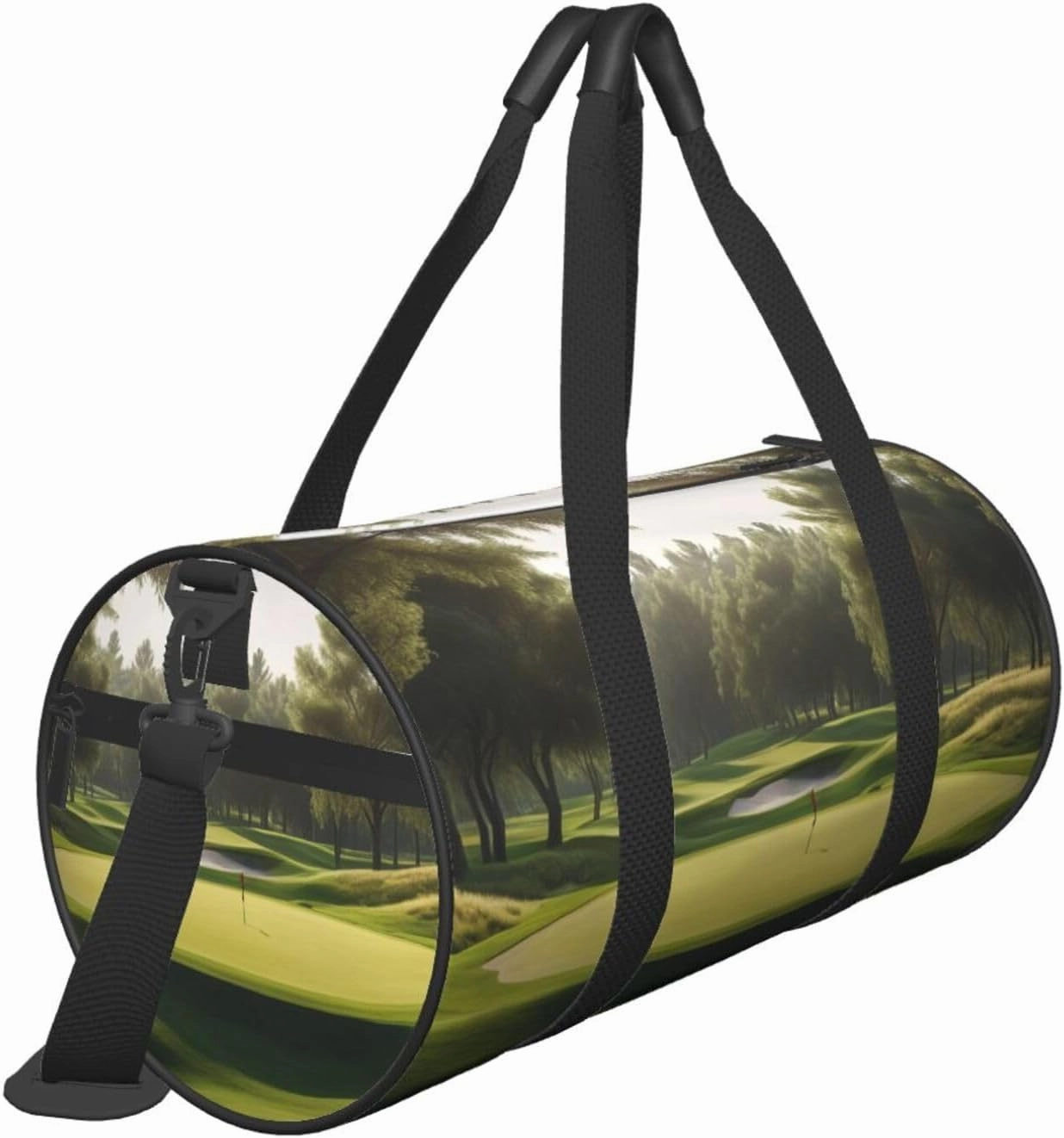 Golf Course Printed Travel Bag,Round Personal Item Storage bag,Foldie Duffel Bag for Traveling Vacation,Fitness,Sports