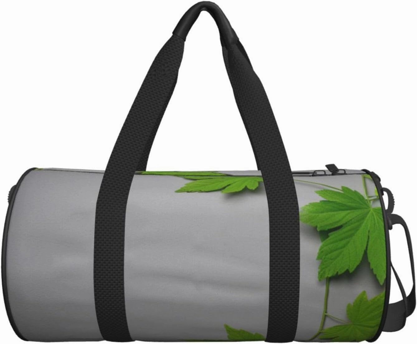 Green Leaves Printed Travel Bag,Round Personal Item Storage bag,Foldie Duffel Bag for Traveling Vacation,Fitness,Sports