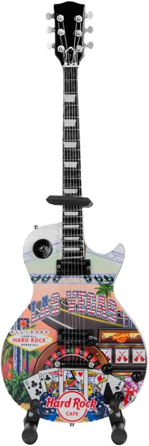 Hard Rock Country Colors 10' Decoration Miniature City Guitar with Stand, Las Vegas (LVs)