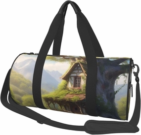 Hidden Harmony Printed Travel Bag,Round Personal Item Storage bag,Foldie Duffel Bag for Traveling Vacation,Fitness,Sports