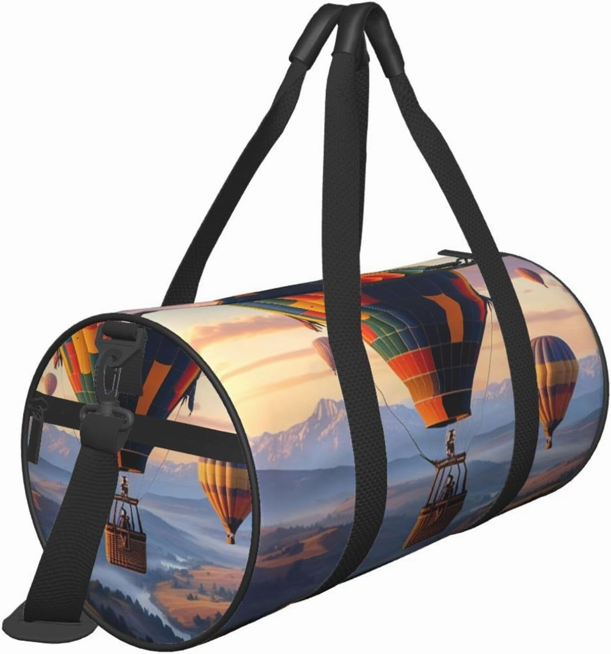 Hot Air Balloon Printed Travel Bag,Round Personal Item Storage bag,Foldie Duffel Bag for Traveling Vacation,Fitness,Sports