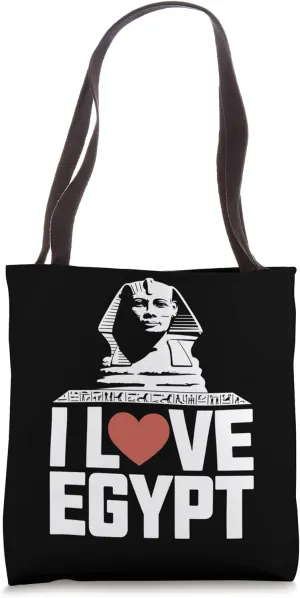 I Love Egypt Sphinx Hieroglyphics Travel Tote Bag