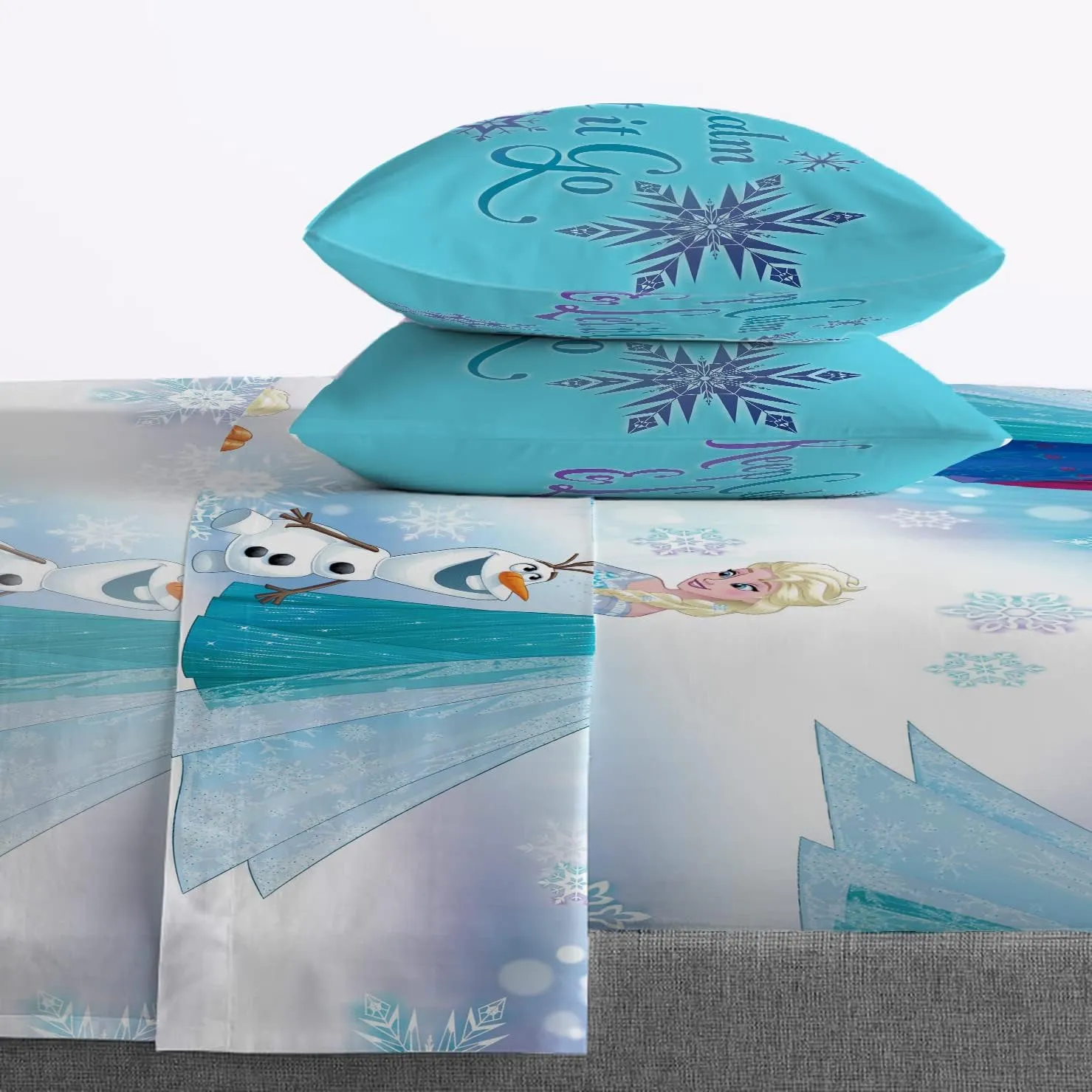 Jay Franco Frozen Magical Winter 5 Piece Twin Bed Set-(Offical Disney Product)