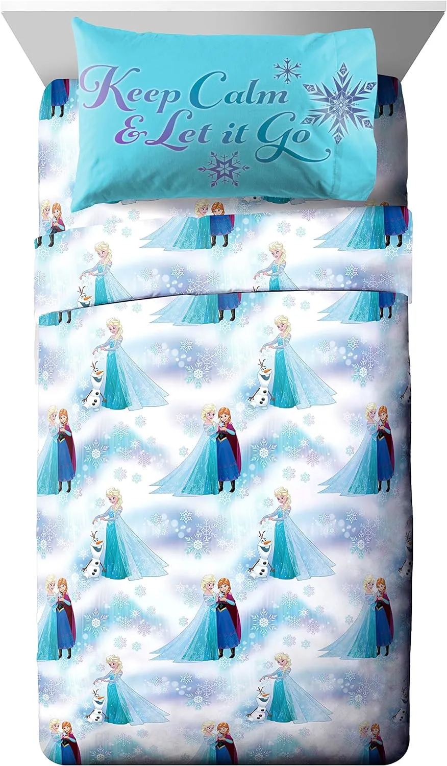 Jay Franco Frozen Magical Winter 5 Piece Twin Bed Set-(Offical Disney Product)