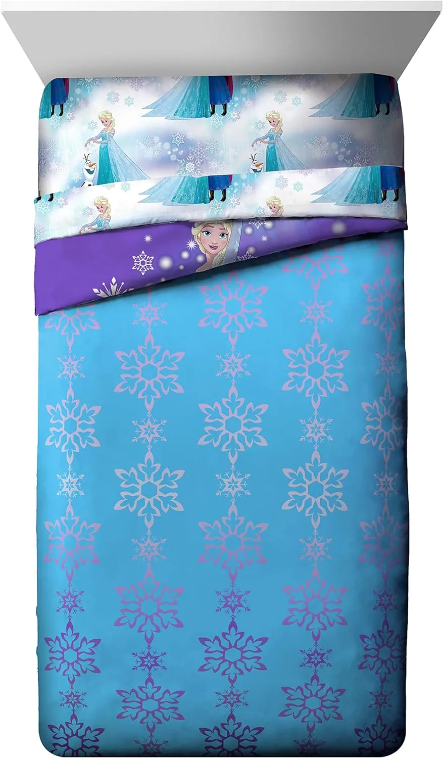 Jay Franco Frozen Magical Winter 5 Piece Twin Bed Set-(Offical Disney Product)