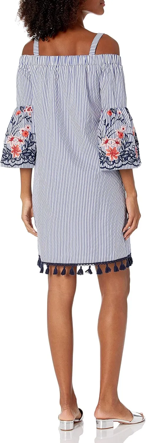 Jessica Howard Women's A-line Dress with Butterfly Sleeves