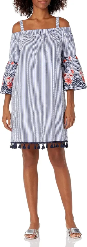 Jessica Howard Women's A-line Dress with Butterfly Sleeves