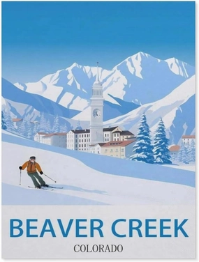 Jigsaw Puzzles for Adults 1000 Piece，Beaver Creek Colorado Vintage Travel Posters Ski，Educational Games Brain Challenge Jigsaw Puzzles for Adult Kids（75x50cm）-DF68