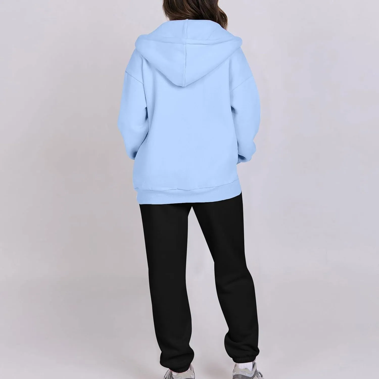 Jogger Sets for Women 2 Piece Zipper Jacket Long Sleeve Hoodie Sweatshirt Baggy Sweat Pants Comfy Lounge Sweatsuit
