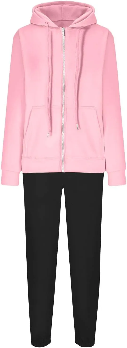 Jogger Sets for Women 2 Piece Zipper Jacket Long Sleeve Hoodie Sweatshirt Baggy Sweat Pants Comfy Lounge Sweatsuit