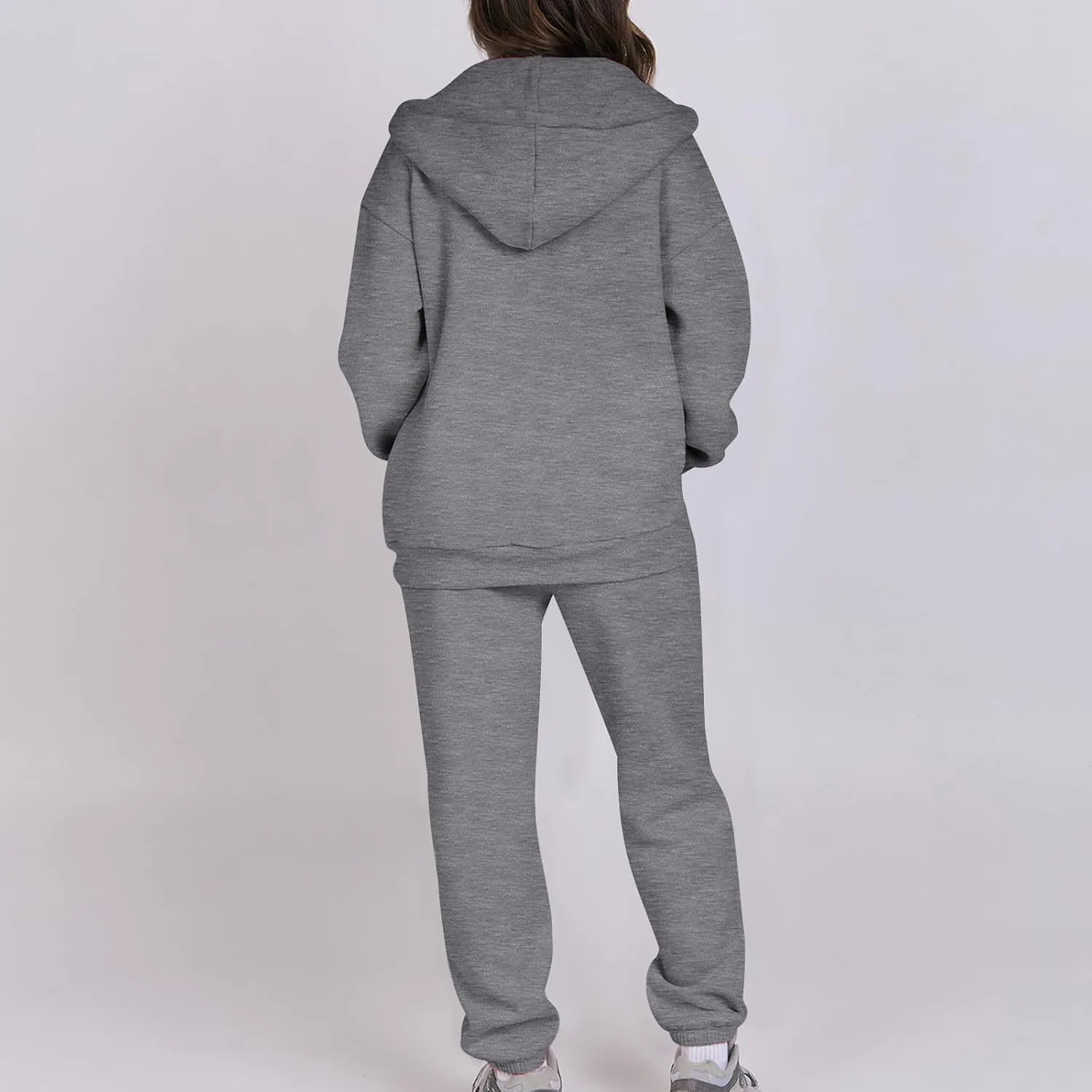 Jogger Sets for Women 2 Piece Zipper Jacket Long Sleeve Hoodie Sweatshirt Baggy Sweat Pants Comfy Lounge Sweatsuit