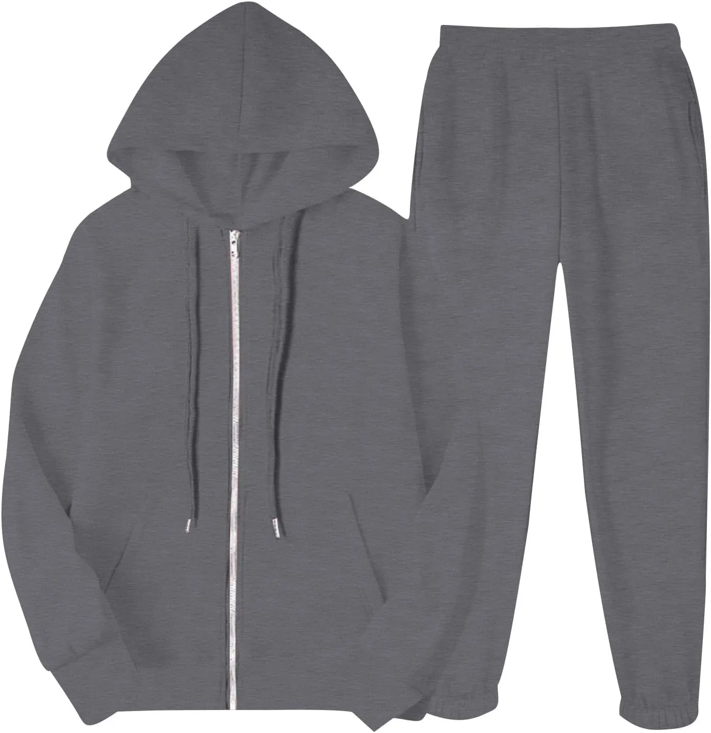 Jogger Sets for Women 2 Piece Zipper Jacket Long Sleeve Hoodie Sweatshirt Baggy Sweat Pants Comfy Lounge Sweatsuit