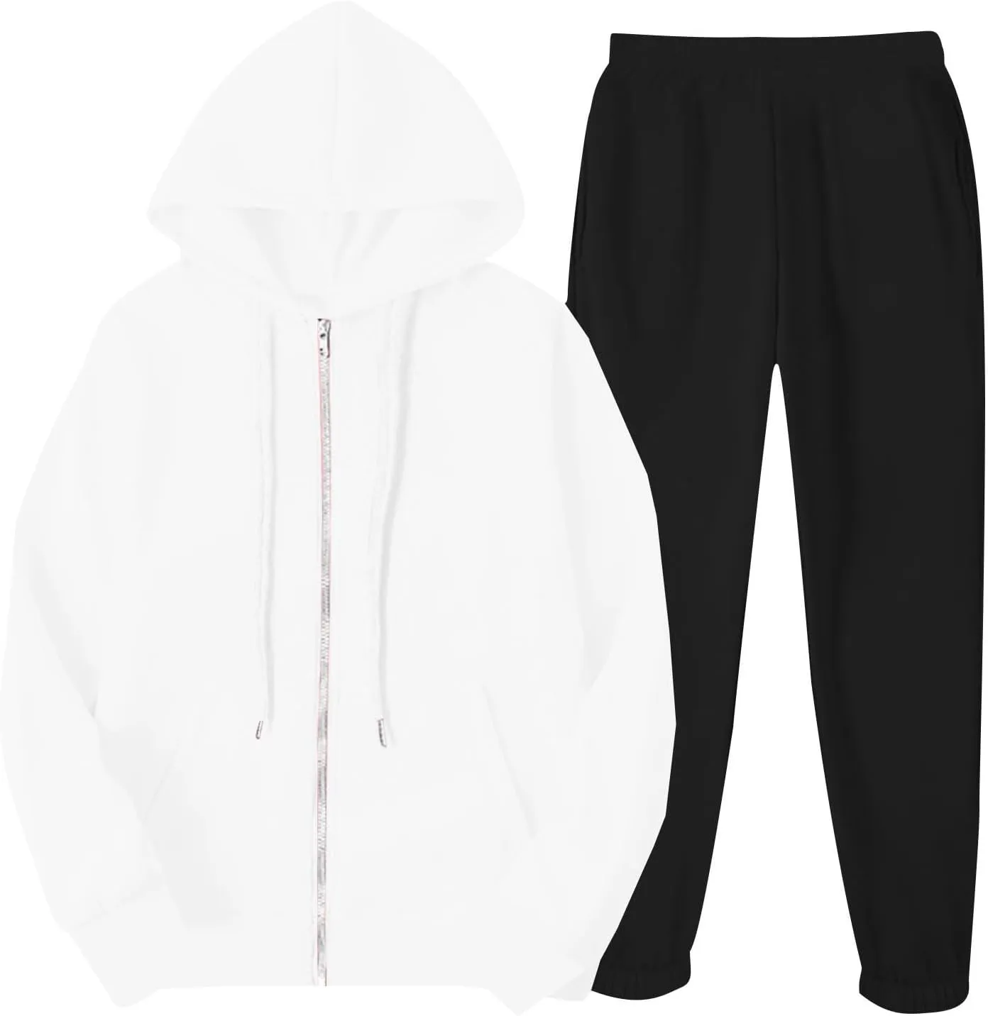 Jogger Sets for Women 2 Piece Zipper Jacket Long Sleeve Hoodie Sweatshirt Baggy Sweat Pants Comfy Lounge Sweatsuit