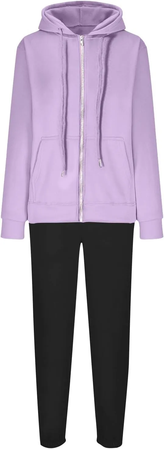 Jogger Sets for Women 2 Piece Zipper Jacket Long Sleeve Hoodie Sweatshirt Baggy Sweat Pants Comfy Lounge Sweatsuit