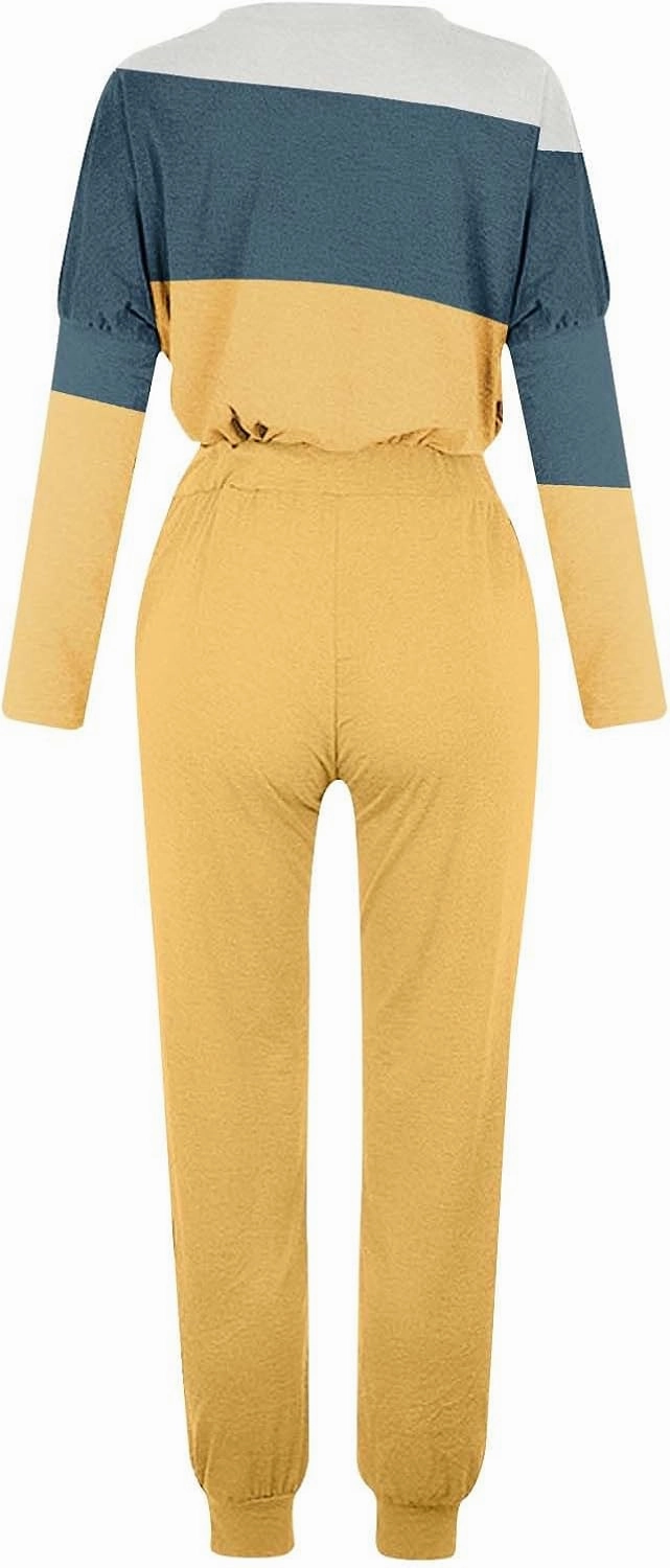 Jogger Sets for Women 2 Piece Sweatsuits Casual Long Sleeve Tops and Pants Sets Plus Size Lounge Tracksuit Loungewear