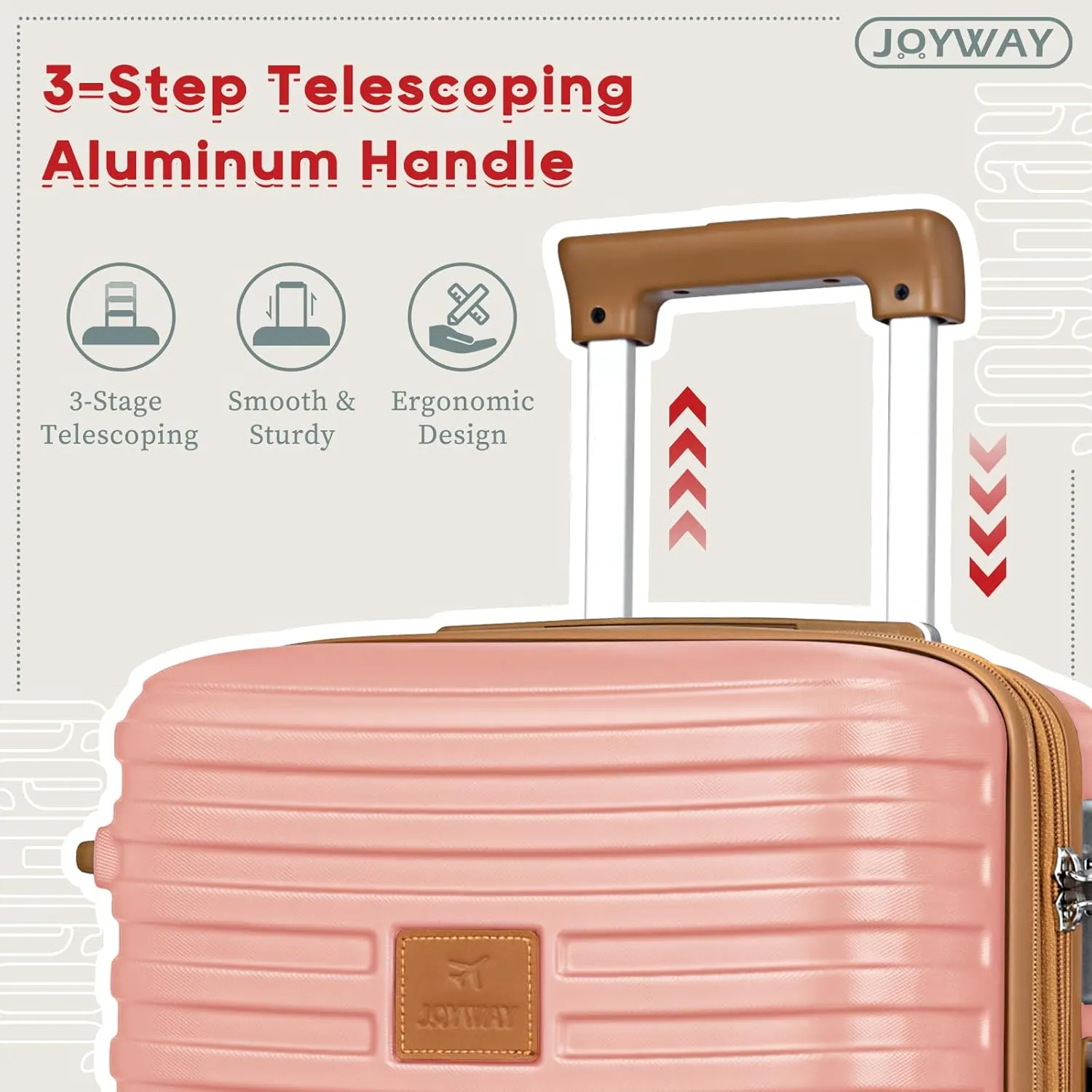 Joyway Expandable Luggage Sets 5 Piece, Hard Case Suitcase Set with Spinner Wheels, Hardshell Lightweight Travel Luggage with TSA Lock