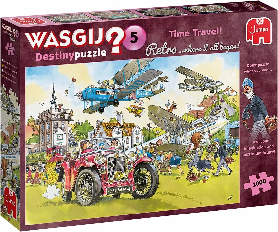Jumbo, Wasgij, Retro Destiny 5 - Time Travel!, Unique Jigsaw Puzzles for Adults, 1,000 Piece