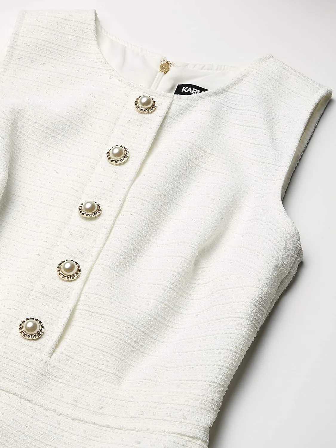 Karl Lagerfeld Paris Women's Tweed Shift Dress with Pockets