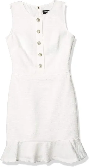 Karl Lagerfeld Paris Women's Tweed Shift Dress with Pockets