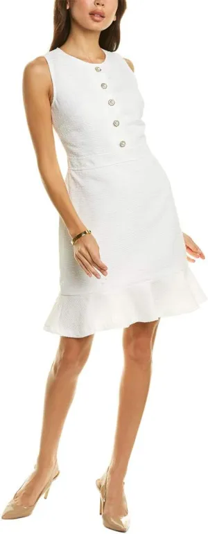 Karl Lagerfeld Paris Women's Tweed Shift Dress with Pockets