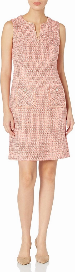 Karl Lagerfeld Paris Women's Tweed Shift Dress with Pockets