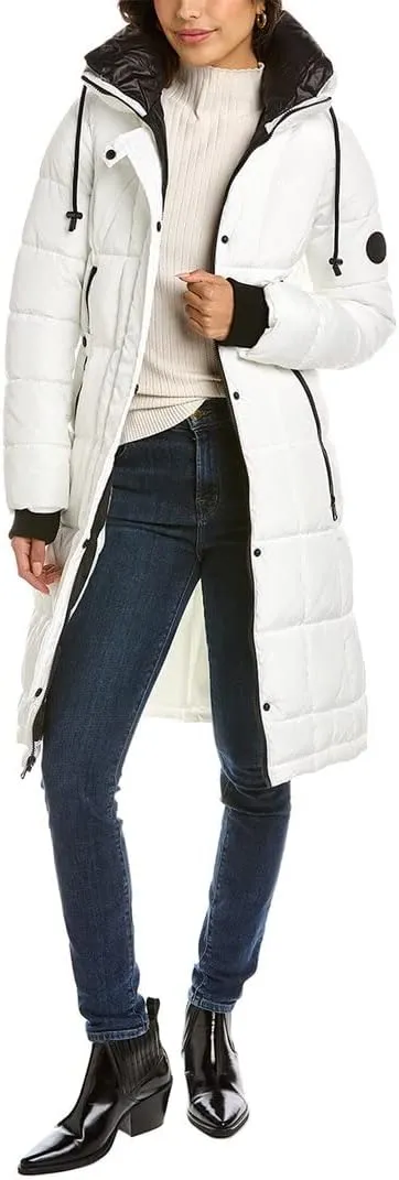 Kenneth Cole Women's Heavy Weight Mix Media Full Sherpa Lined Puffer Jacket