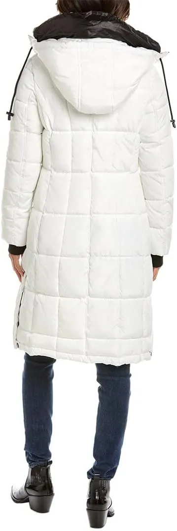 Kenneth Cole Women's Heavy Weight Mix Media Full Sherpa Lined Puffer Jacket