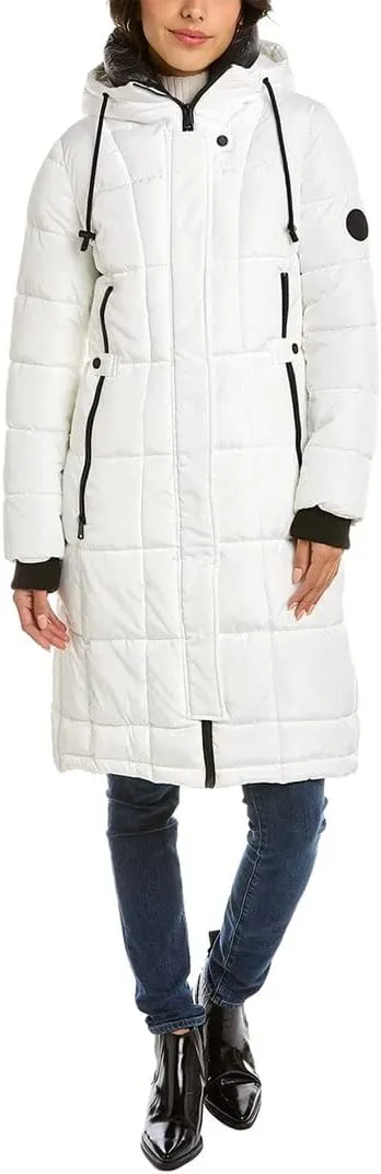 Kenneth Cole Women's Heavy Weight Mix Media Full Sherpa Lined Puffer Jacket
