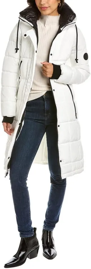 Kenneth Cole Women's Heavy Weight Mix Media Full Sherpa Lined Puffer Jacket