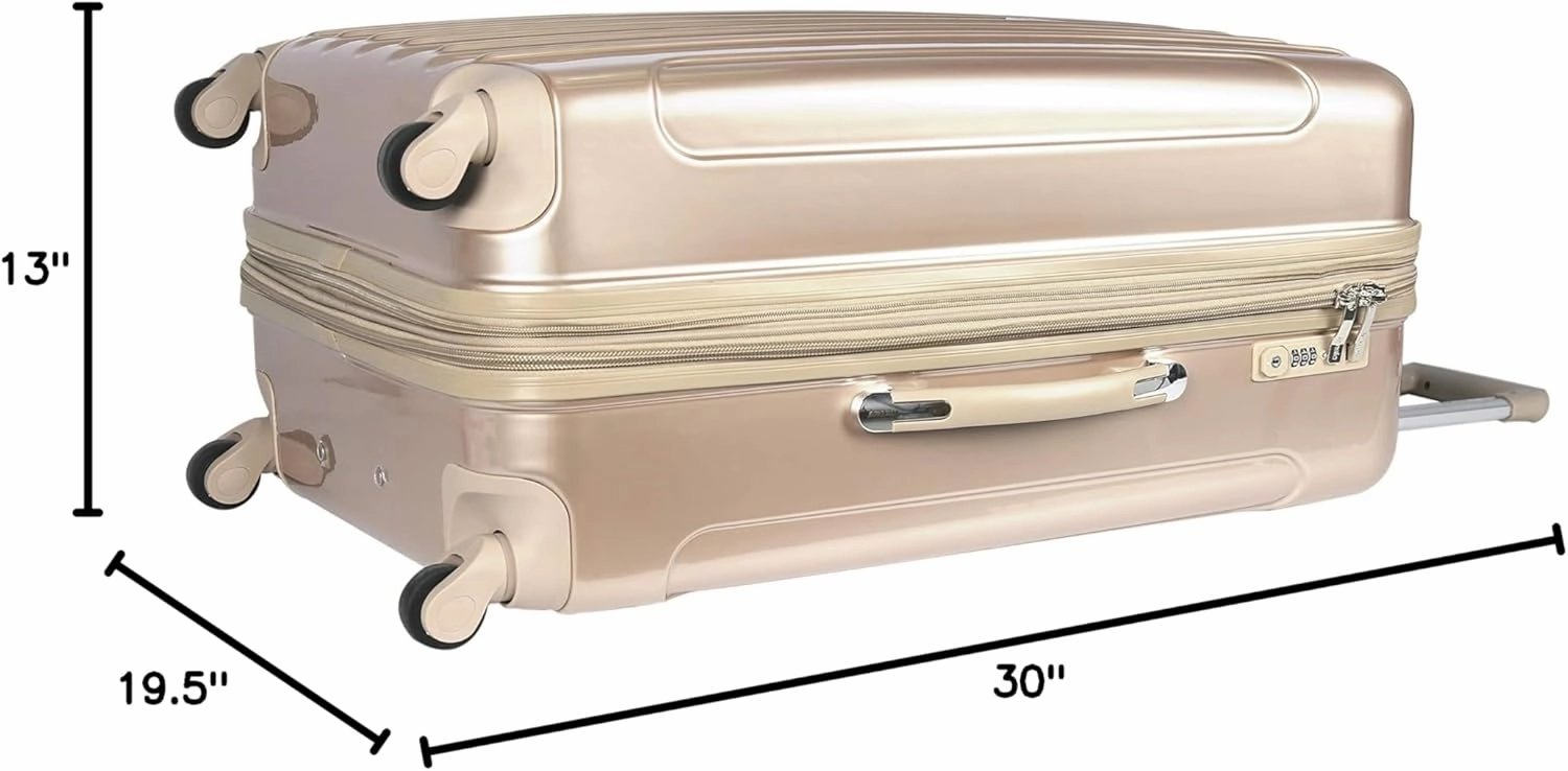 kensie Women's Alma Luggage, Pale Gold, 3 Piece Set (28"/24"/20")