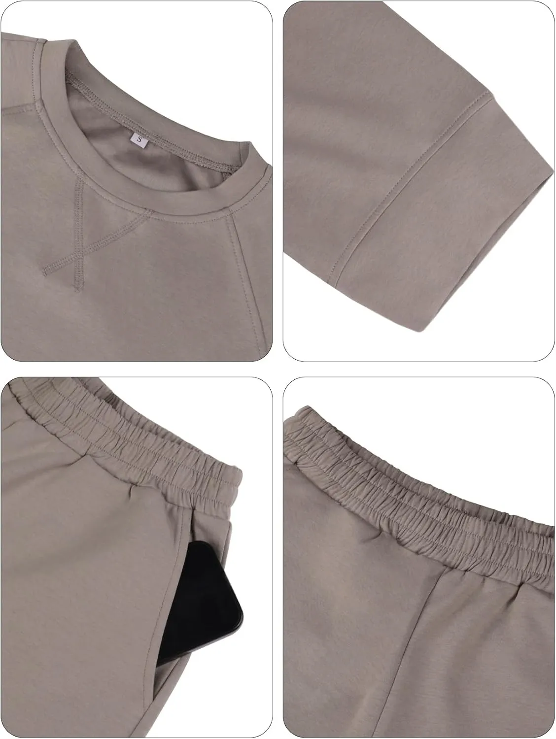 KFUBUO Women's 2 Piece Lounge Sets Summer Matching Outfits Short Sleeve Top and Shorts Loungewear