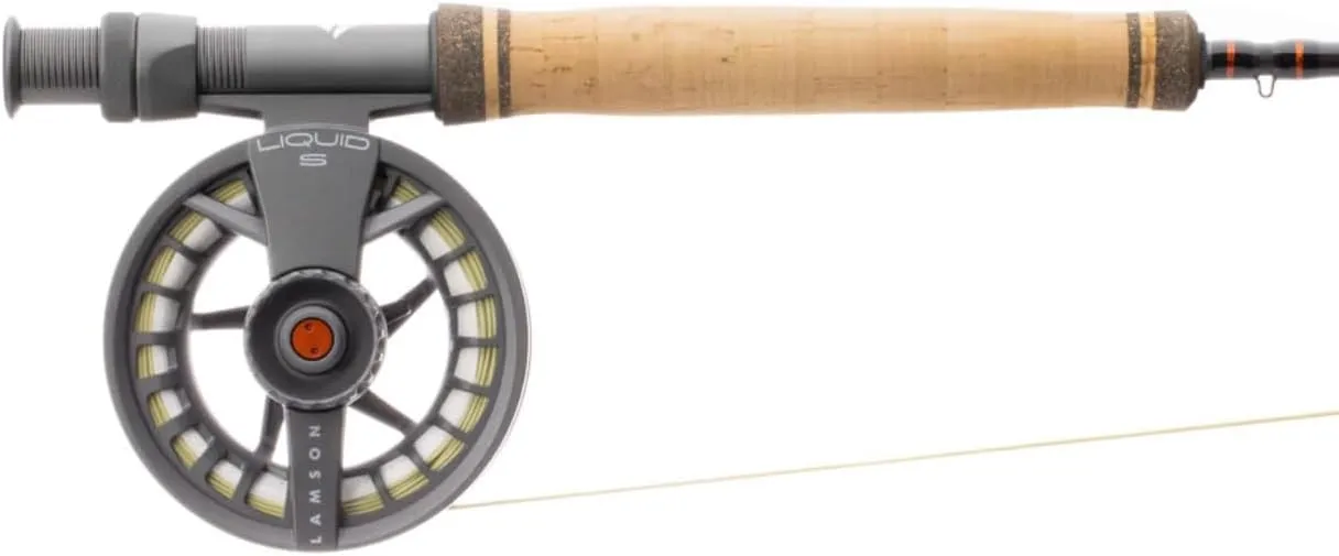 LAMSON | Liquid Combo Fly Fishing Rod and Reel Pre Spooled | Cordura Travel Tube & Padded Reel Case | U.S. Made Fly line | Medium Fast Action 9 Foot 4-Piece | 5wt   8wt with Fighting Butt