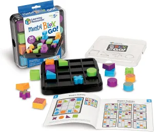 Learning Resources Mental Blox Go!, STEM, 30 Portable Problem Solving and Imaginative Games & Puzzles, Ages 5 , multi-color