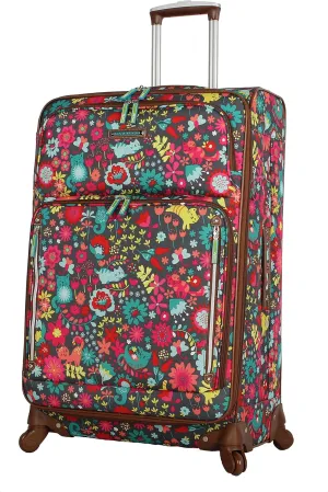 Lily Bloom Design Pattern 28" Luggage Softside Expandable With Double Spinner Wheels, Large Lightweight Suitcase Checked Bag For Women