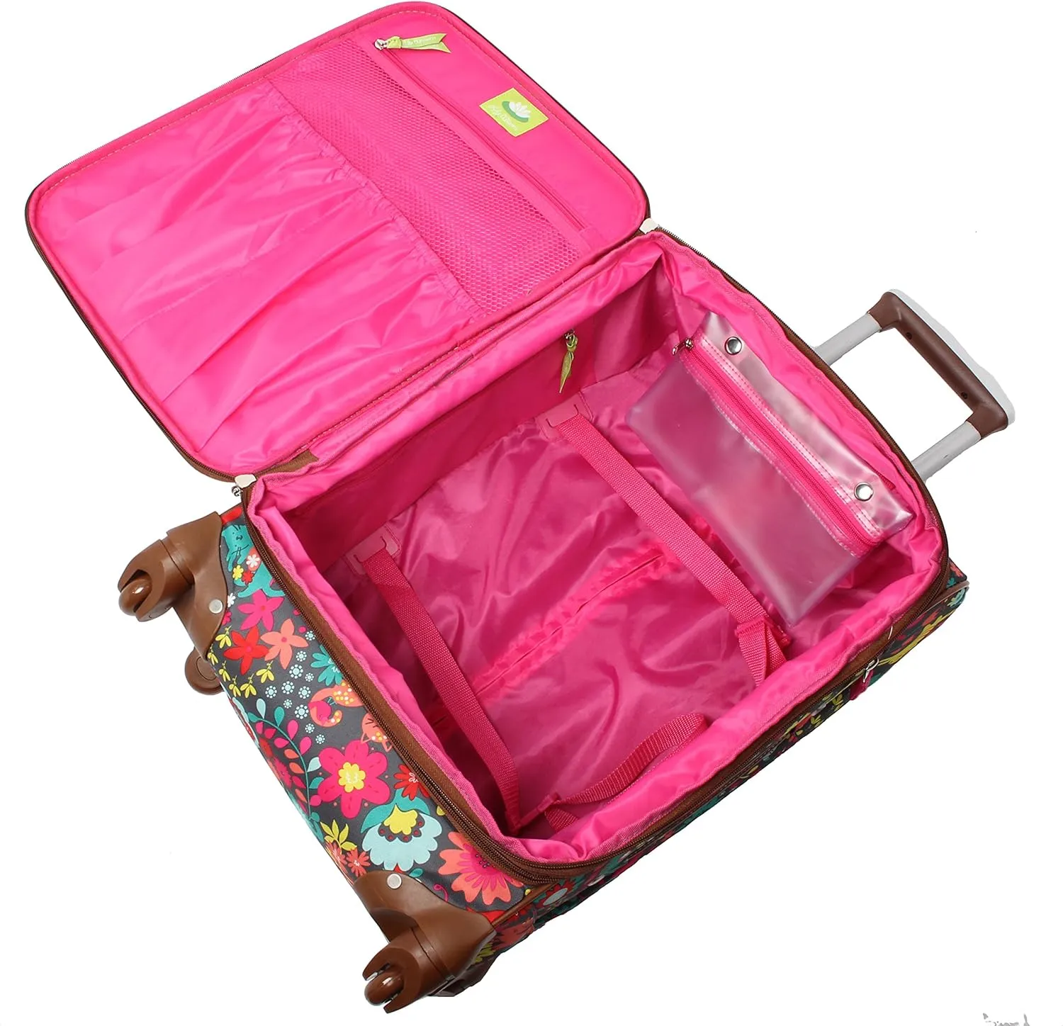 Lily Bloom Design Pattern 28" Luggage Softside Expandable With Double Spinner Wheels, Large Lightweight Suitcase Checked Bag For Women