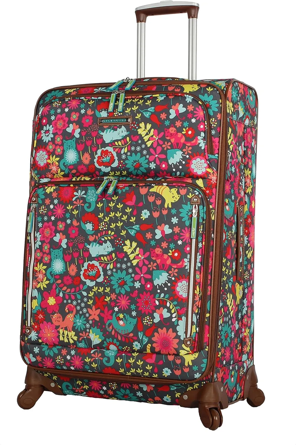 Lily Bloom Design Pattern 28" Luggage Softside Expandable With Double Spinner Wheels, Large Lightweight Suitcase Checked Bag For Women