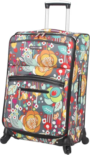 Lily Bloom Design Pattern 28" Luggage Softside Expandable With Double Spinner Wheels, Large Lightweight Suitcase Checked Bag For Women