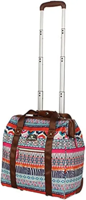 Lily Bloom Designer Under the Seat Tote Cabin Luggage Collection - 15 Inch Patterned Carry on Bag For Women - Lightweight Suitcase with 2 Rolling Spinner Wheels (Tribal Stripe)