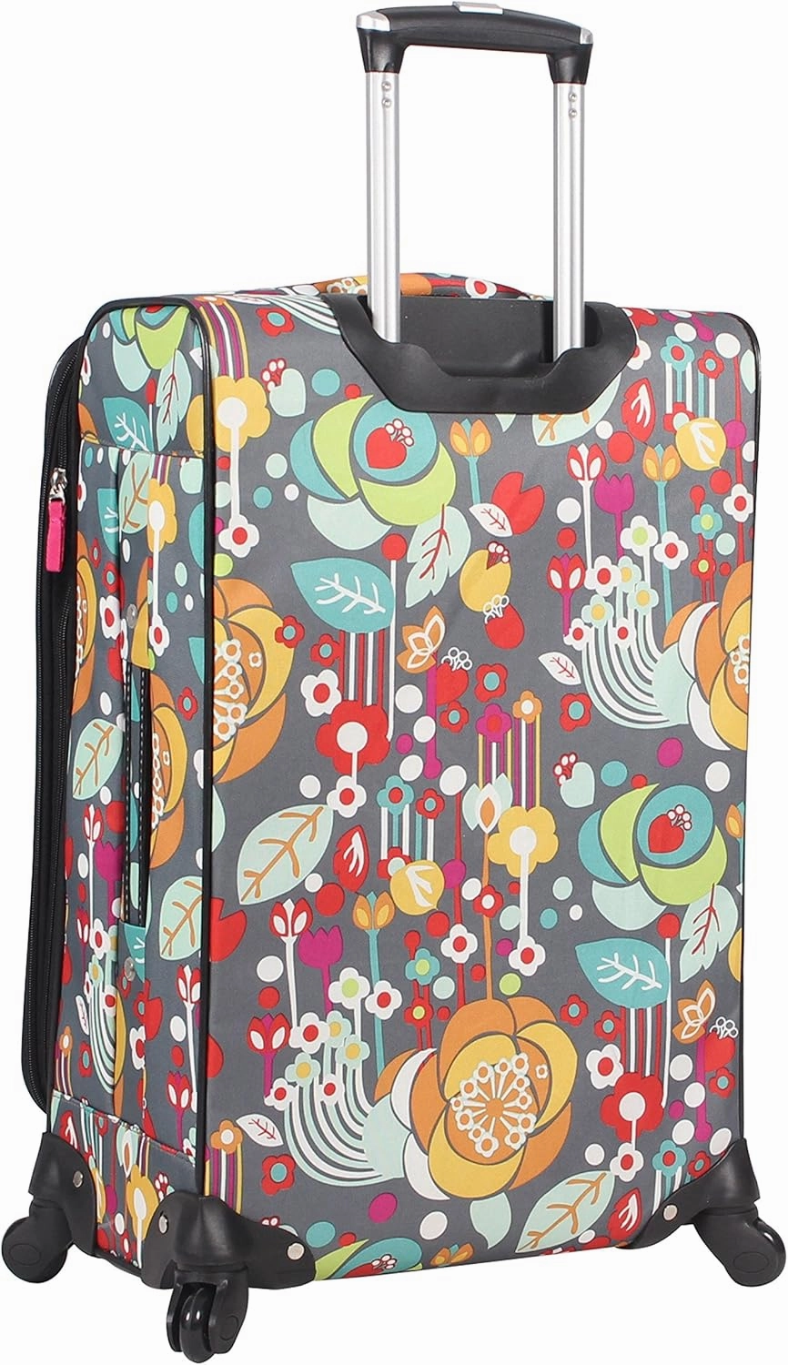 Lily Bloom Design Pattern 28" Luggage Softside Expandable With Double Spinner Wheels, Large Lightweight Suitcase Checked Bag For Women
