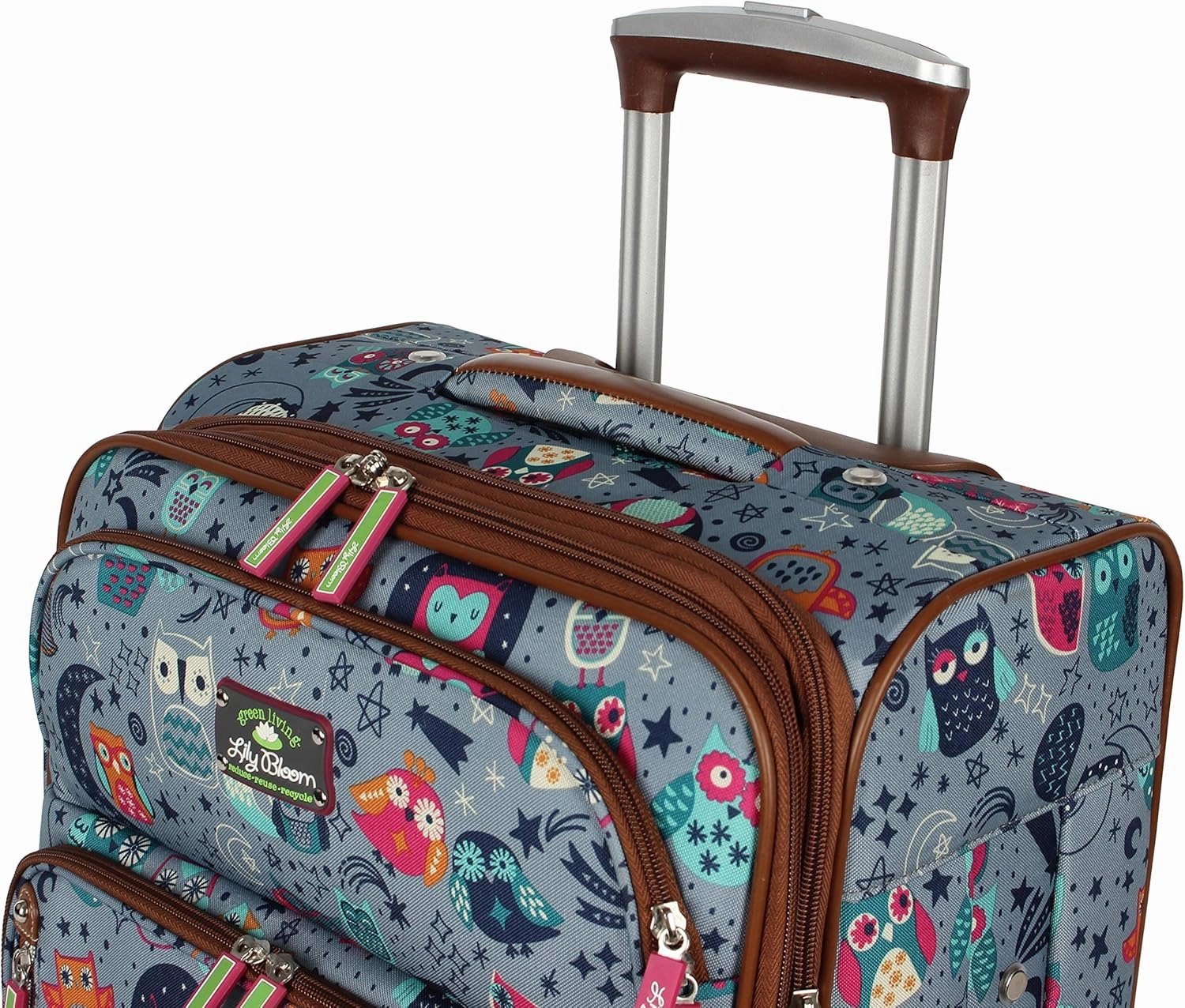 Lily Bloom Design Pattern 28" Luggage Softside Expandable With Double Spinner Wheels, Large Lightweight Suitcase Checked Bag For Women